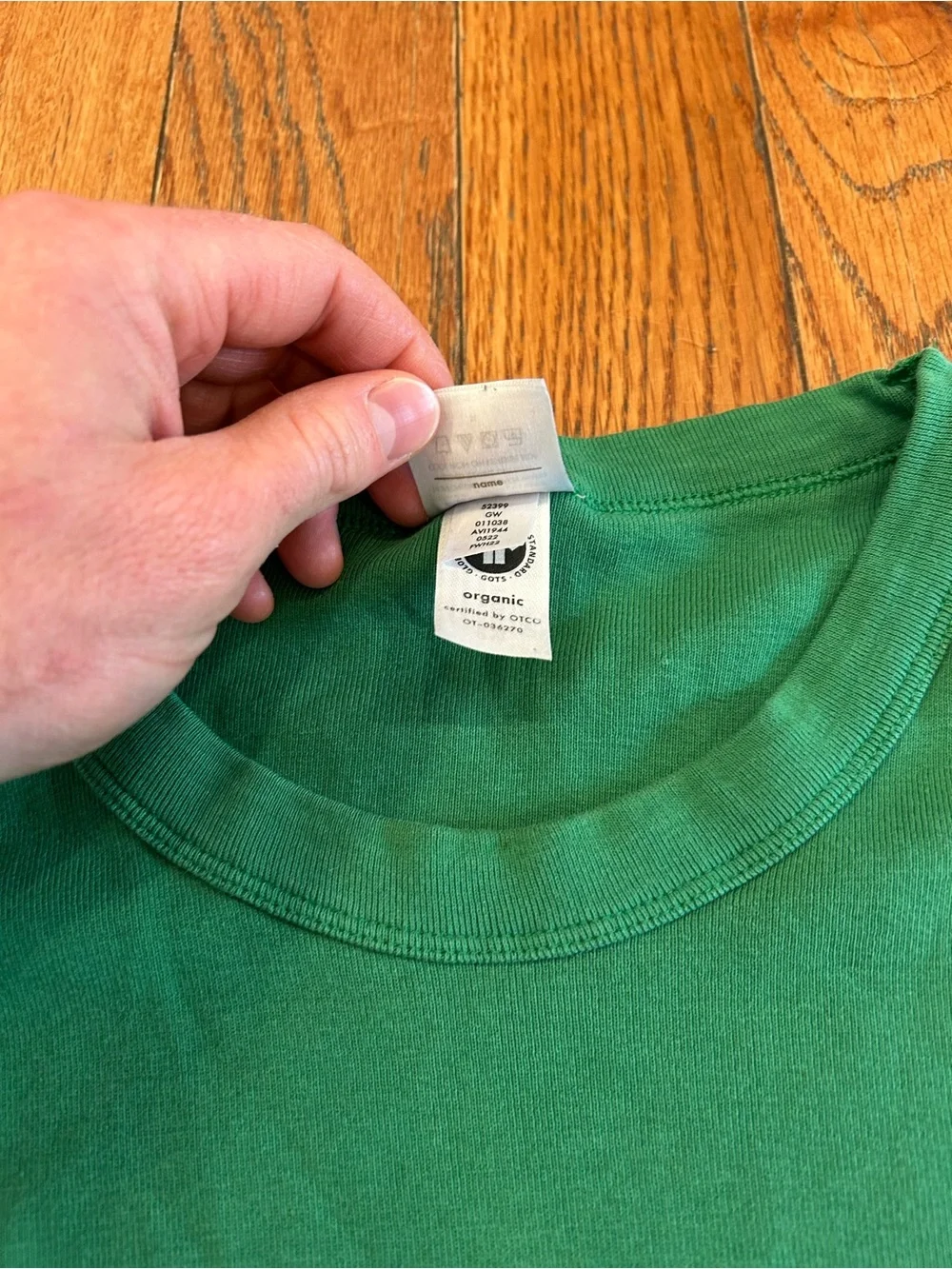 Hanna Andersson Adult L Large Green Organic Cotton Long Sleeve T-Shirt Tee Shirt